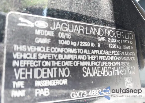 2017 Jaguar Xe 25T Prestige from USA, damaged, VIN SAJAE4BG1HA957610